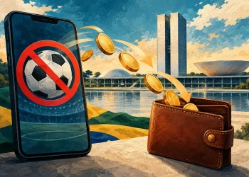 Ilustração editorial gerada por IA sobre governo anuncia fim das bets e define calendário para devolução de saldos