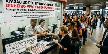 APAGÃO DO PIX: SPTRANS EXIGE DINHEIRO VIVO EM 30 POSTOS