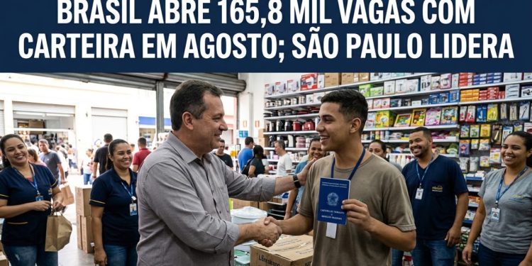 BRASIL ABRE 165,8 MIL VAGAS COM CARTEIRA EM AGOSTO; SÃO PAULO LIDERA
