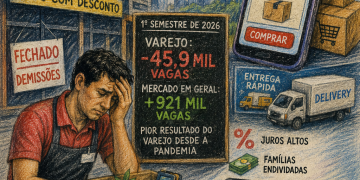 VAREJO EM ALERTA: 46 MIL VAGAS DESAPARECEM EM SEIS MESES E LOJAS FÍSICAS SENTEM O PESO DOS JUROS, BETS E E-COMMERCE