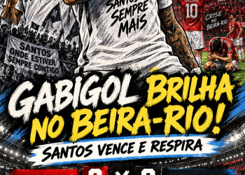 SANTOS FAZ TRÊS NO PRIMEIRO TEMPO, VENCE O INTER NO BEIRA-RIO E SE AFASTA DO Z4