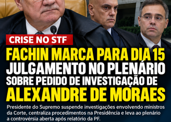 FACHIN INTERVÉM NA CRISE DO STF E MARCA PARA DIA 15 JULGAMENTO SOBRE INVESTIGAÇÃO DE ALEXANDRE DE MORAES