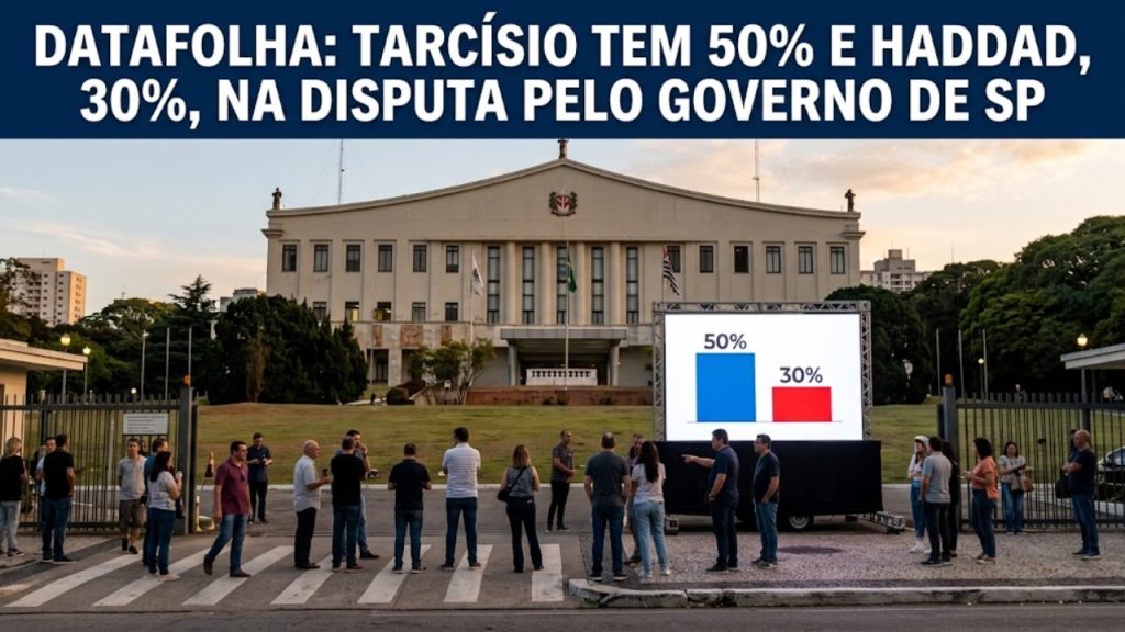 DATAFOLHA: TARCÍSIO TEM 50% E HADDAD, 30%, NA DISPUTA PELO GOVERNO DE SP
