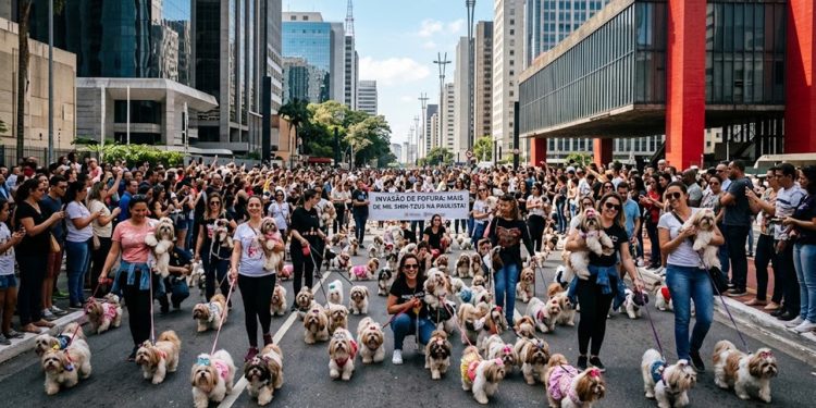 INVASÃO DE FOFURA: MAIS DE MIL SHIH-TZUS TOMAM A AVENIDA PAULISTA.