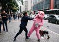 VIOLÊNCIA: MULHER NA PAULISTA, AGRIDE ARTISTA DE RUA EM SÃO PAULO.