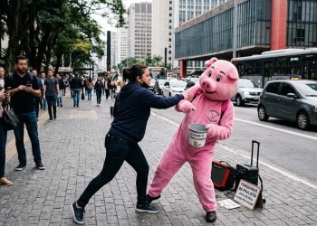 VIOLÊNCIA: MULHER NA PAULISTA, AGRIDE ARTISTA DE RUA EM SÃO PAULO.