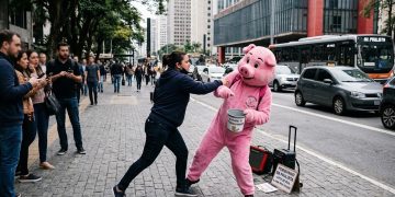 VIOLÊNCIA: MULHER NA PAULISTA, AGRIDE ARTISTA DE RUA EM SÃO PAULO.