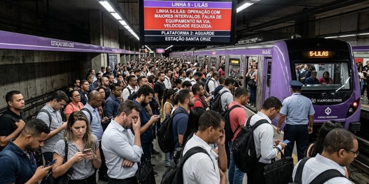 PASSO DE TARTARUGA: FALHAS EM SÉRIE TRAVAM LINHA 5-LILÁS