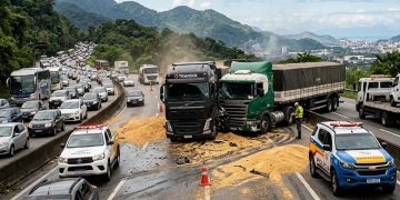 PERIGO NA SERRA: BATIDA ESPALHA SOJA NA ANCHIETA