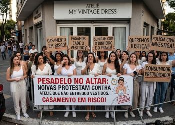 PESADELO NO ALTAR: NOIVAS PROTESTAM CONTRA ATELIÊ QUE NÃO ENTREGOU VESTIDOS.