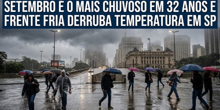 SETEMBRO É O MAIS CHUVOSO EM 32 ANOS E FRENTE FRIA DERRUBA TEMPERATURA EM SP