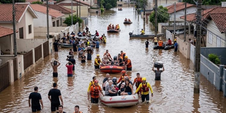SUMARÉ DEBAIXO D'ÁGUA: TEMPORAL ILHA CEM CASAS E EXIGE RESGATE DE BOTE