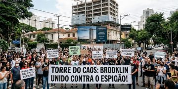 TORRE DO CAOS: MORADORES DO BROOKLIN PROTESTAM CONTRA ESPIGÃO.