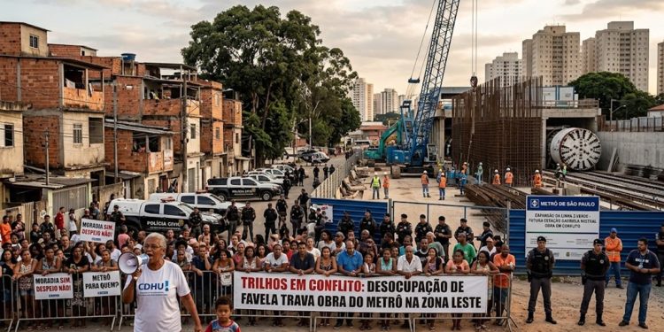 TRILHOS EM CONFLITO: DESOCUPAÇÃO DE FAVELA TRAVA OBRA DO METRÔ NA ZONA LESTE.