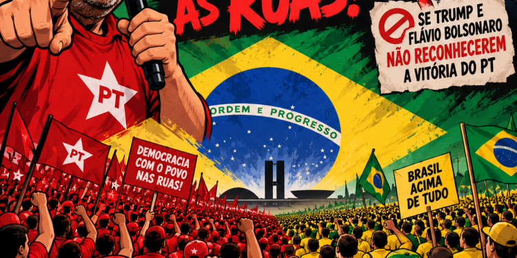 Presidente do PT sinaliza colocar militâncias nas ruas   se as eleições de Lula não forem reconhecidas por Trump e Flávio