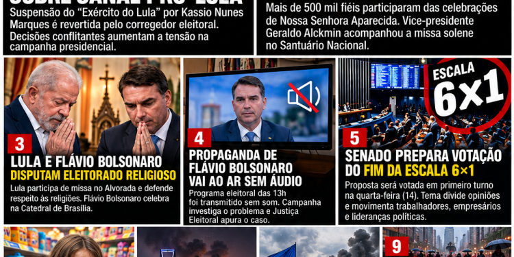 Segunda-feira de fé, disputa eleitoral e tensão no TSE marcam o noticiário brasileiro