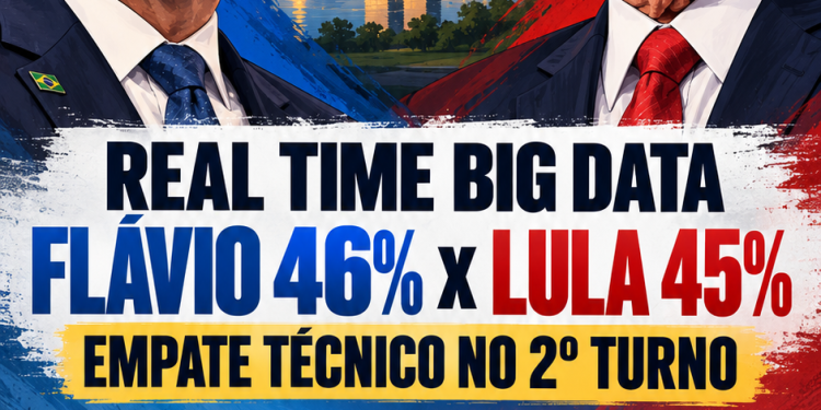 Real Time Big Data: Flávio marca 46% e Lula 45% em eventual segundo turno