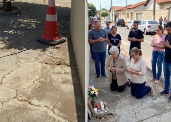 FÉ NO CONCRETO: ROSTO EM CALÇADA MOBILIZA CIDADE EM SP