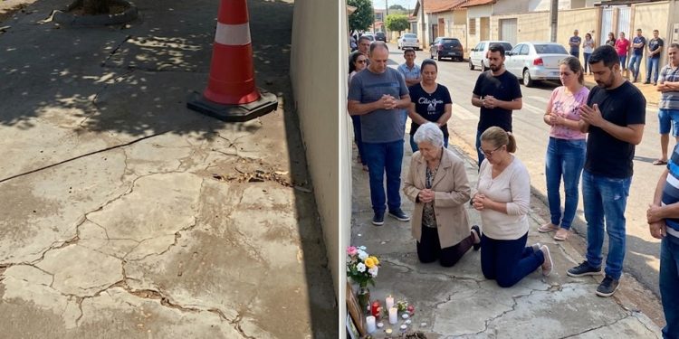 FÉ NO CONCRETO: ROSTO EM CALÇADA MOBILIZA CIDADE EM SP
