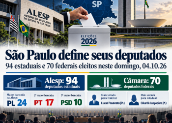 Eleições 2026: São Paulo define seus 94 deputados estaduais e 70 deputados federais
