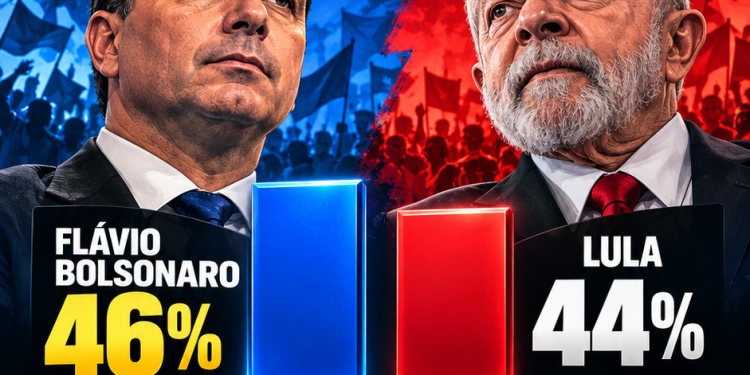 QUAEST: FLÁVIO BOLSONARO MARCA 46% CONTRA 44% DE LULA