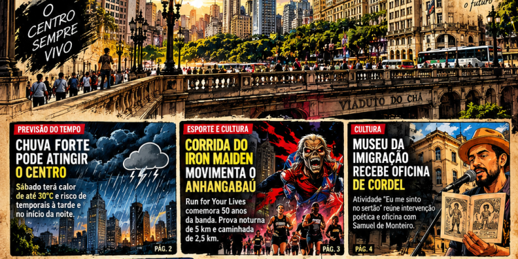 Centro de São Paulo: chuva forte ameaça o sábado, corrida movimenta o Anhangabaú e cultura ganha destaque