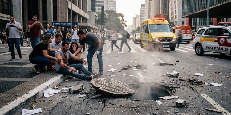 PERIGO NO SUBSOLO: BUEIRO EXPLODE E FERE 3 NA PAULISTA