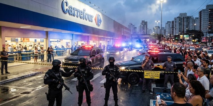 TENSÃO NO HIPERMERCADO: GATE LIBERTA FUNCIONÁRIA FEITA REFÉM EM SP