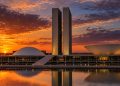 Congresso Nacional, em Brasília, ao entardecer